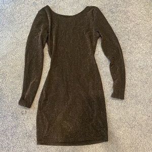 Open back long sleeve dress